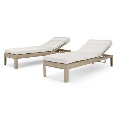Portofino® Sling Sunbrella® Outdoor Chaise Lounges - Beige Fennel