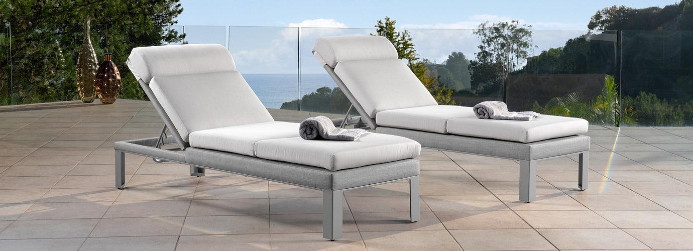 Portofino Sling Set of 2 Sunbrella Outdoor Chaise Lounges - Thumbnail 3