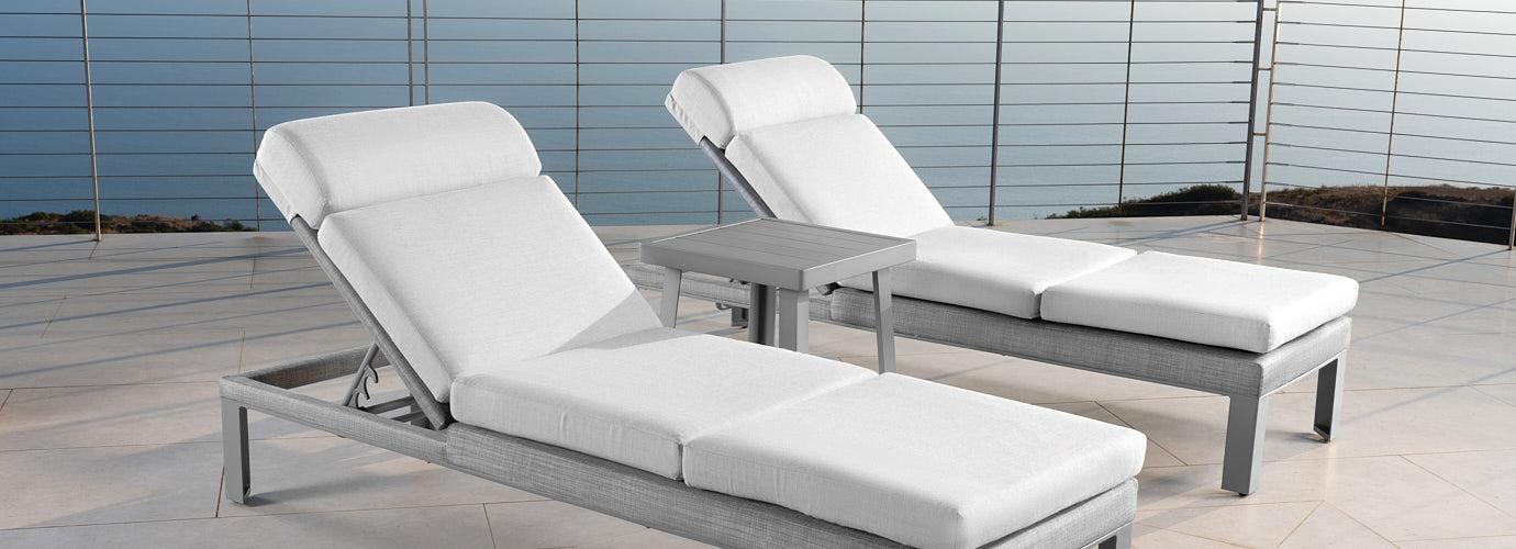 Portofino Sling Set of 2 Sunbrella Outdoor Chaise Lounges - Thumbnail 2