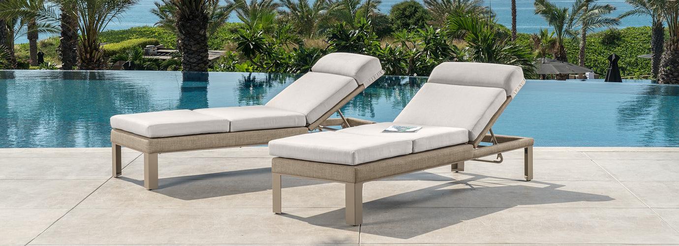 Portofino Sling Set of 2 Sunbrella Outdoor Chaise Lounges - Thumbnail 5