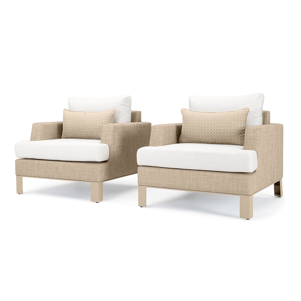 Portofino® Sling Set of 2 Sunbrella® Outdoor Club Chairs - Fennel