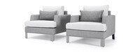 Portofino® Sling Set of 2 Sunbrella® Outdoor Club Chairs - Space Gray