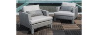 Portofino® Sling Set of 2 Sunbrella® Outdoor Club Chairs - Space Gray