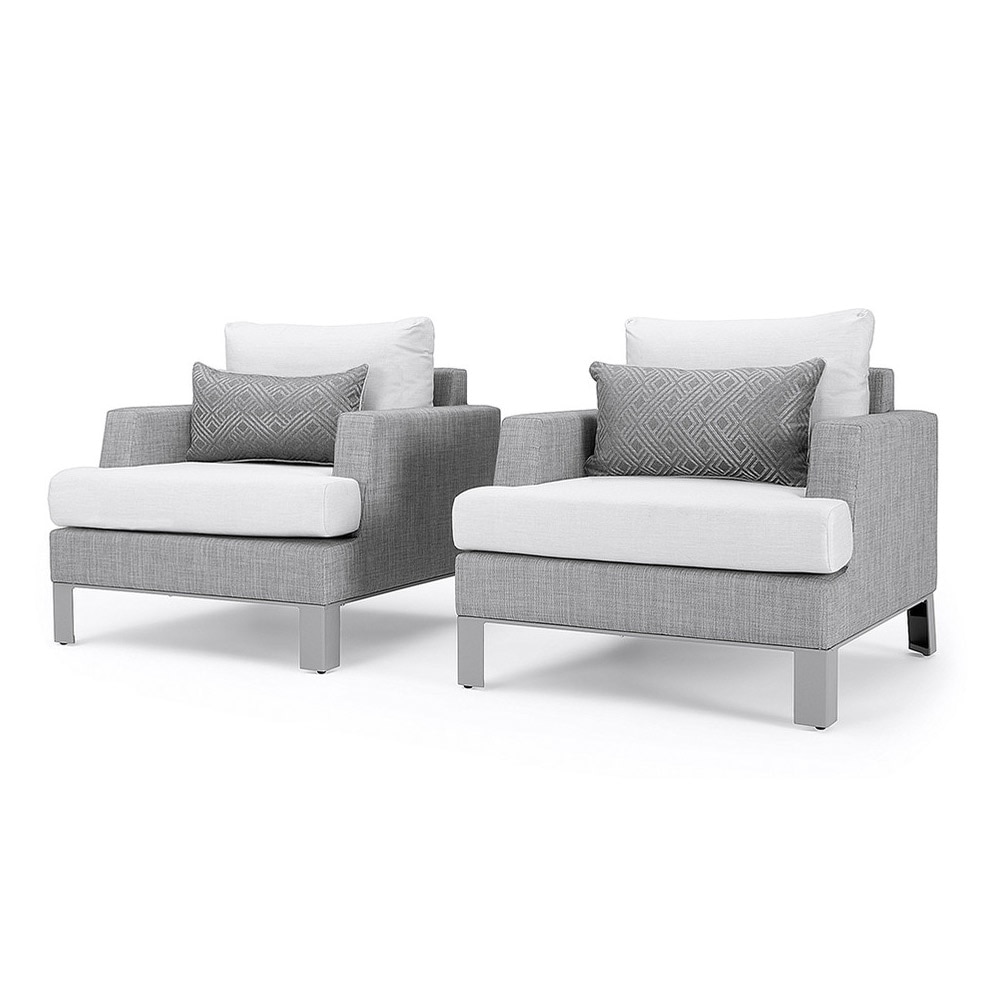 Portofino® Sling Set of 2 Sunbrella® Outdoor Club Chairs - Space Gray