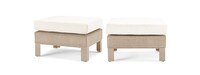 Portofino® Sling Set of 2 Sunbrella® Outdoor Club Ottomans - Fennel