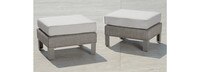 Portofino® Sling Set of 2 Sunbrella® Outdoor Club Ottomans - Space Gray