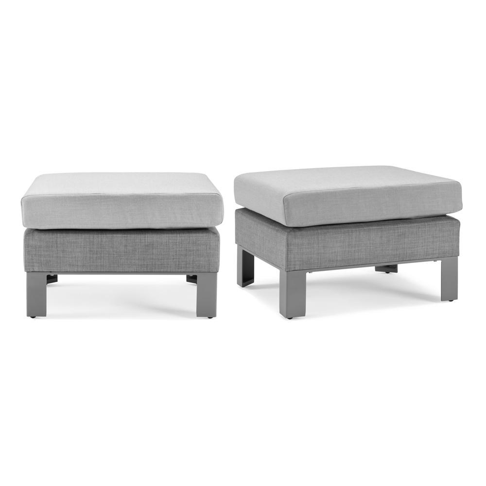 Portofino® Sling Set of 2 Sunbrella® Outdoor Club Ottomans - Space Gray