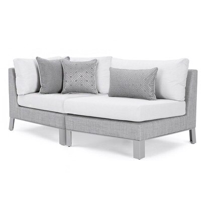 Portofino® Sling Sunbrella® Outdoor Corner & Armless Chair - Gray