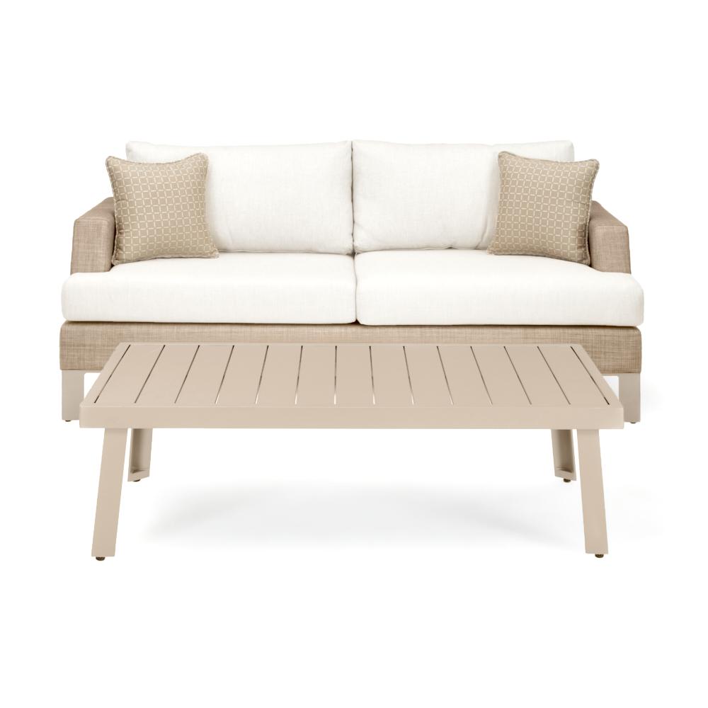 Portofino® Sling 71in Sunbrella® Outdoor Sofa & Coffee Table - Fennel