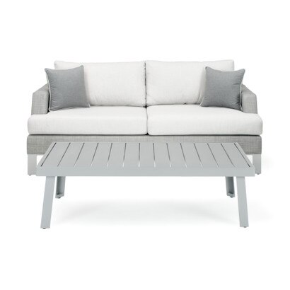 Portofino® Sling 71in Sunbrella® Outdoor Sofa & Coffee Table - Space Gray