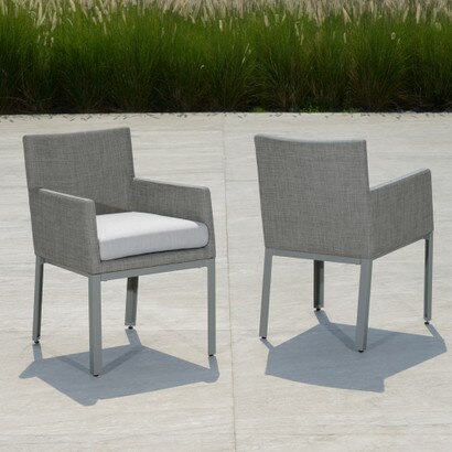 Portofino® Sling Set of 2 Sunbrella® Outdoor Dining Chairs - Space Gray
