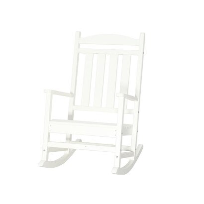 Kamas Outdoor Patio Rocking Chair - White