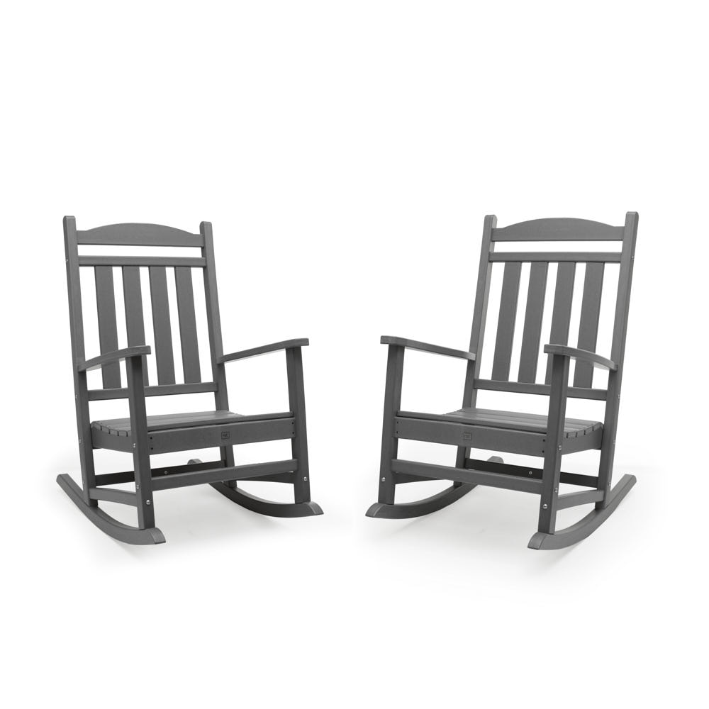 Kamas Set of 2 Outdoor Patio Rocking Chairs - Charcoal