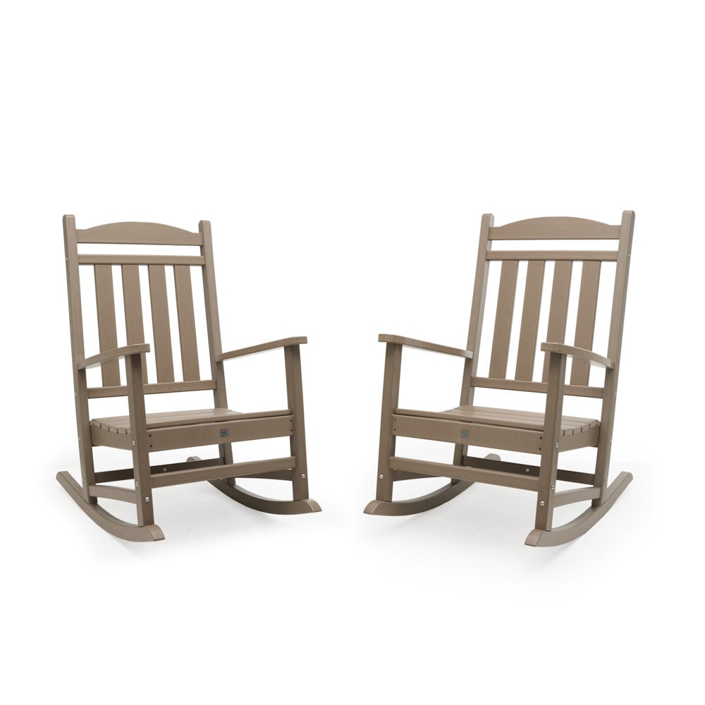 Kamas Set of 2 Outdoor Patio Rocking Chairs - Tan