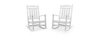 Kamas Set of 2 Outdoor Patio Rocking Chairs - White