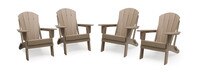 Kamas Set of 4 Outdoor Traditional Adirondack Chairs - Tan