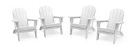 Kamas Set of 4 Outdoor Traditional Adirondack Chairs - White