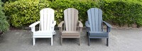 Kamas Set of 4 Outdoor Traditional Adirondack Chairs - White