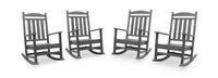 Kamas Set of 4 Outdoor Patio Rocking Chairs - Charcoal