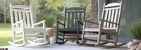 Kamas Set of 4 Outdoor Patio Rocking Chairs - Charcoal