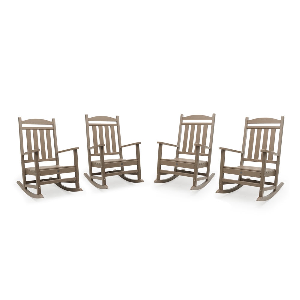 Kamas Set of 4 Outdoor Patio Rocking Chairs - Tan