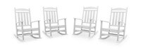 Kamas Set of 4 Outdoor Patio Rocking Chairs - White