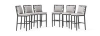 Venetia™ 6 Piece Sunbrella® Outdoor Barstools - Gray