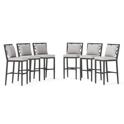 Venetia™ 6 Piece Sunbrella® Outdoor Barstools - Gray
