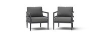 Morelia 2 Piece Sunbrella® Outdoor Patio Club Chairs - Canvas Charcoal