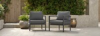 Morelia 2 Piece Sunbrella® Outdoor Patio Club Chairs - Canvas Charcoal