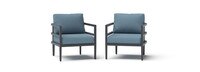 Morelia 2 Piece Sunbrella® Outdoor Patio Club Chairs - Canvas Denim