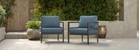 Morelia 2 Piece Sunbrella® Outdoor Patio Club Chairs - Canvas Denim