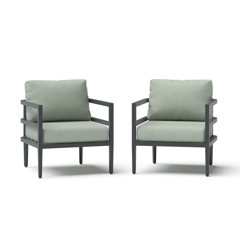 Morelia 2 Piece Sunbrella® Outdoor Patio Club Chairs - Canvas Oasis
