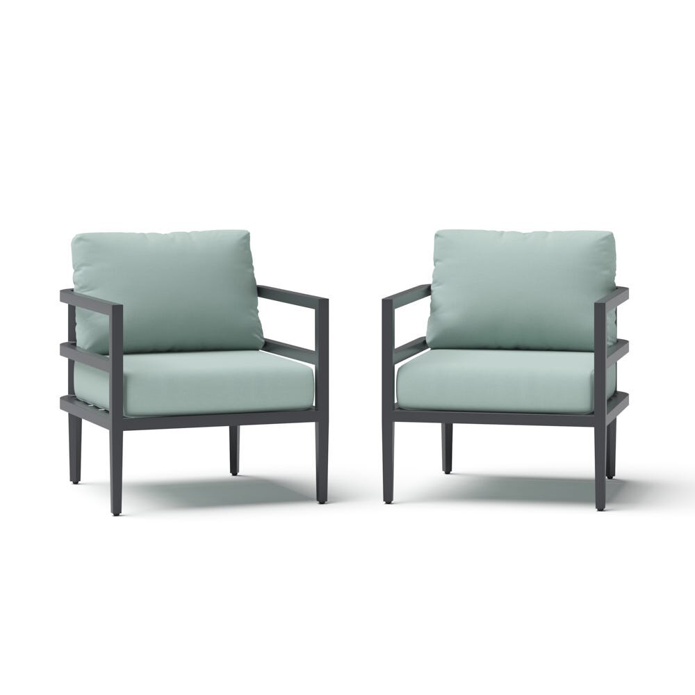Morelia 2 Piece Sunbrella® Outdoor Patio Club Chairs - Canvas Spa