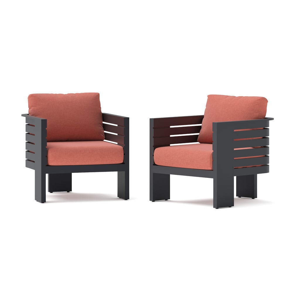 Pluma 2 Piece Sunbrella® Outdoor Patio Club Chairs - Play Adobe