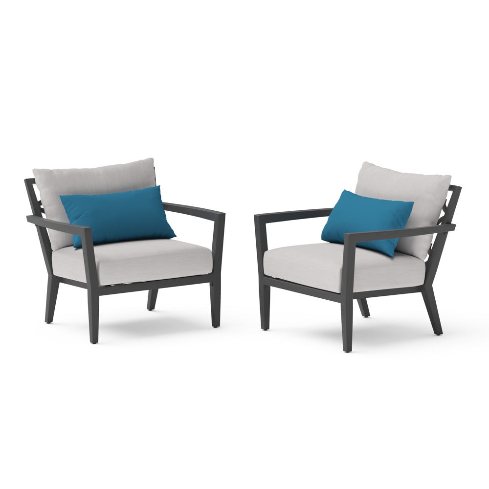 Venetia™ 2 Piece Sunbrella® Outdoor Club Chairs - Gray