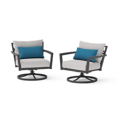 Venetia™ 2 Piece Sunbrella® Outdoor Motion Club Chairs - Gray