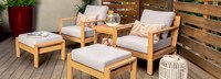 Capri™ 5 Piece Sunbrella® Outdoor Club Chair & Ottoman Set - Cast Silver