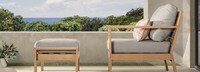 Capri™ 5 Piece Sunbrella® Outdoor Club Chair & Ottoman Set - Cast Silver