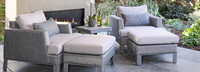 Portofino® Sling 5 Piece Sunbrella® Outdoor Club Chair Set - Beige Fennel