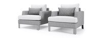 Portofino® Sling 5 Piece Sunbrella® Outdoor Club Chair Set - Space Gray