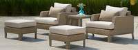 Portofino® Sling 5 Piece Sunbrella® Outdoor Club Chair Set - Space Gray