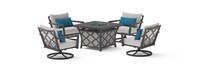 Venetia™ 5 Piece Sunbrella® Outdoor Motion Fire Chat Set - Gray