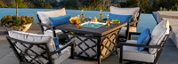 Venetia™ 5 Piece Sunbrella® Outdoor Motion Fire Chat Set - Gray