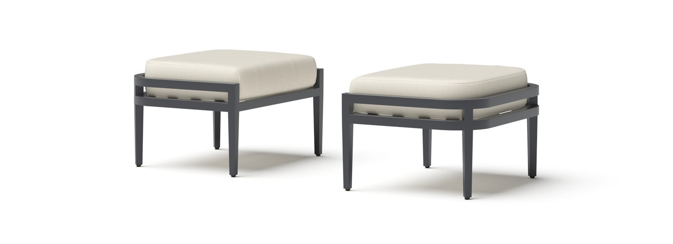 Morelia 2 Piece Outdoor Patio Ottomans
