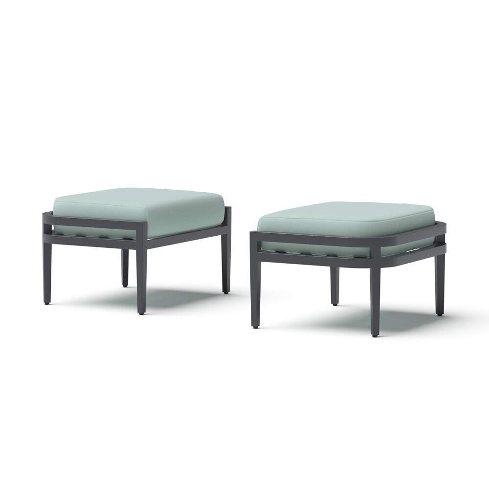 Morelia 2 Piece Sunbrella® Outdoor Patio Ottomans - Canvas Spa