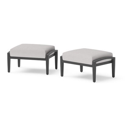 Venetia™ 2 Piece Sunbrella® Outdoor Club Ottomans - Gray