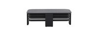Pluma Aluminum Slat 47x24 Outdoor Patio Coffee Table - Black