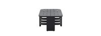 Pluma Aluminum Slat 47x24 Outdoor Patio Coffee Table - Black