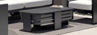 Pluma Aluminum Slat 47x24 Outdoor Patio Coffee Table - Black